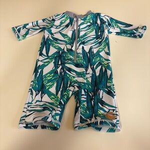 Bonverano White And Green Rash-guard Size 12-18 Months​